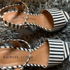 Chinese Laundry Aries Stripe Platform Heels